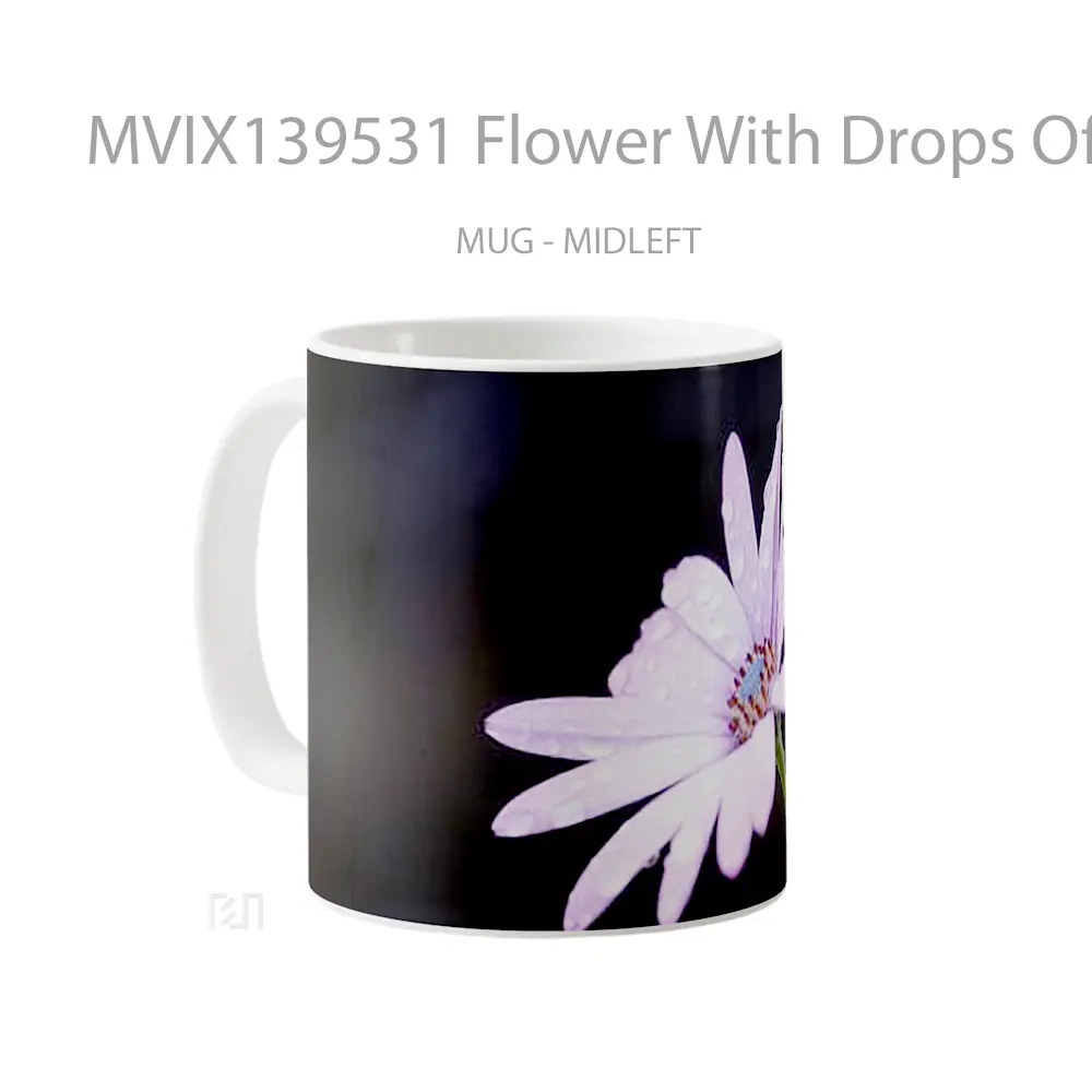 Mug Flower With Drops Of Dew Gelas Pemandangan Alam - All-side / Desain