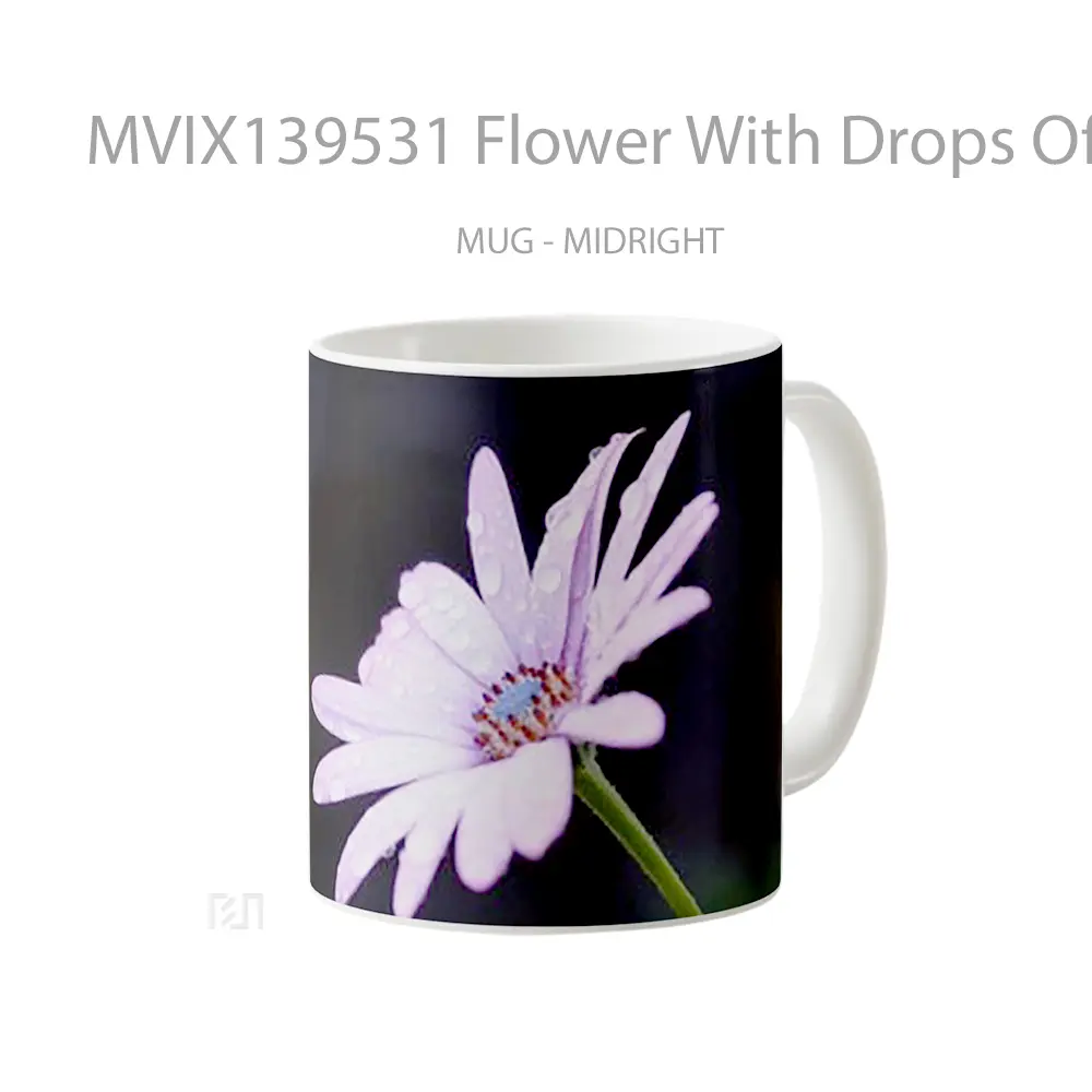 Mug Flower With Drops Of Dew Gelas Pemandangan Alam - All-side / Desain
