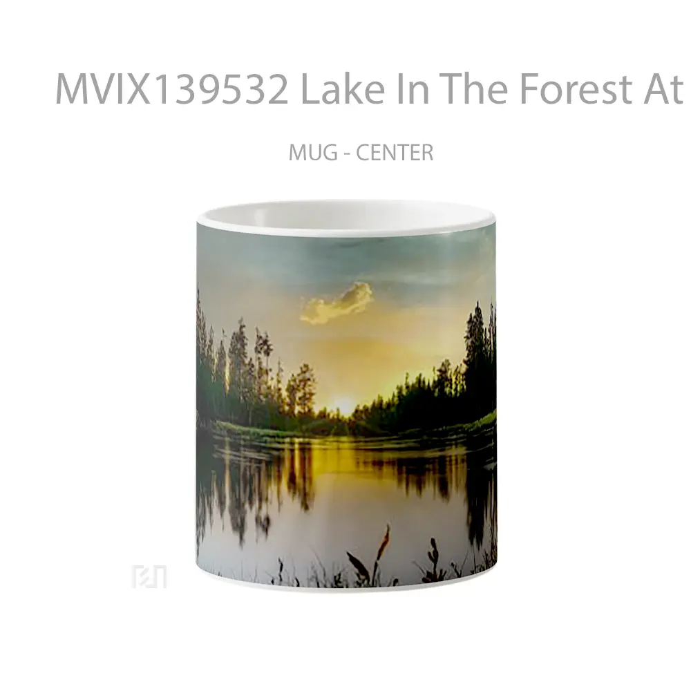 Mug Lake In The Forest At Sunset Gelas Pemandangan Alam