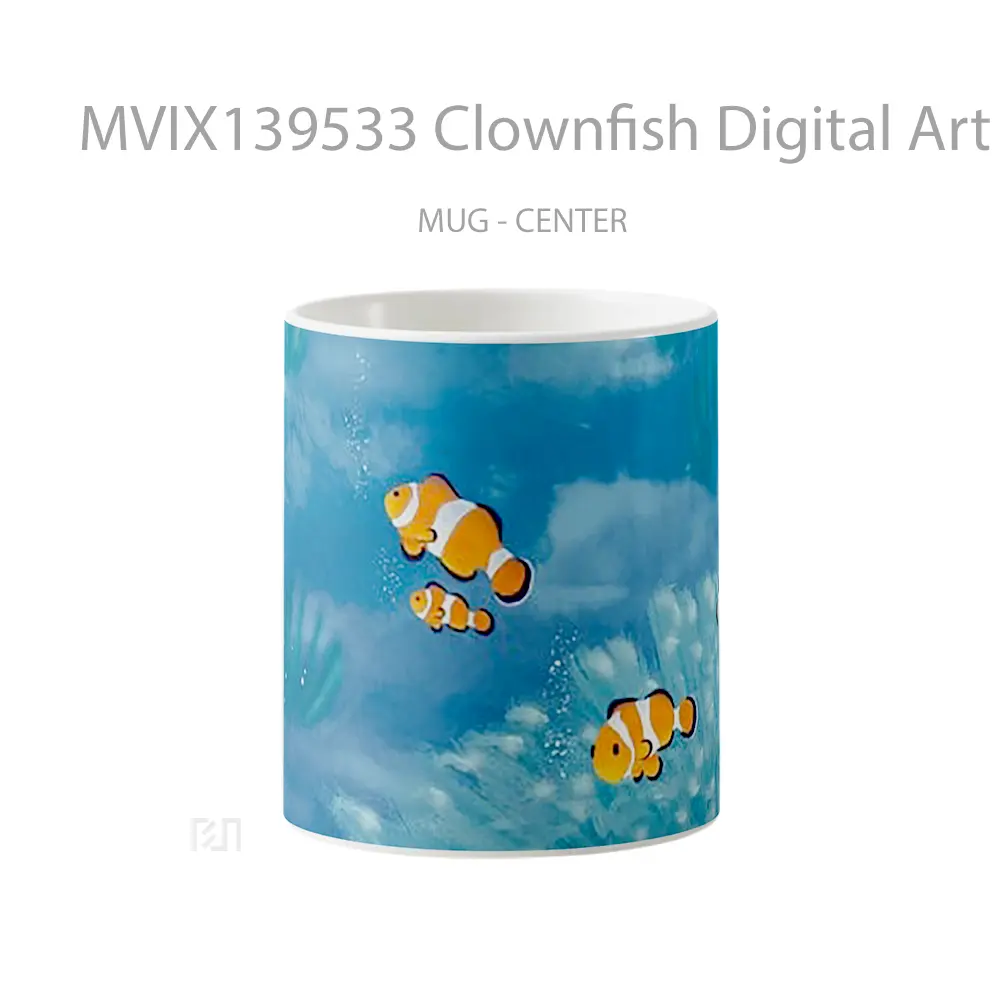 Mug Clownfish Digital Art Gelas Seni Modern