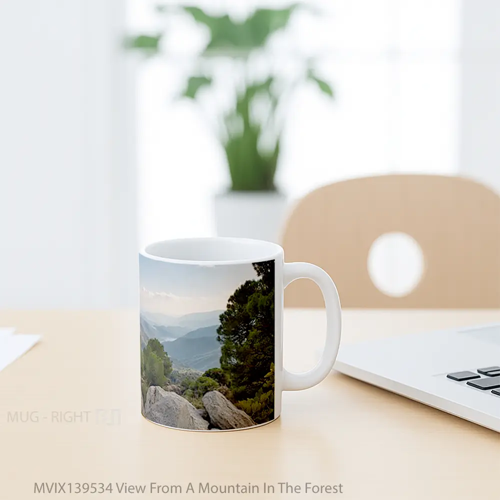 Mug View From A Mountain In The Forest Gelas Pemandangan Alam - All-side / Desain