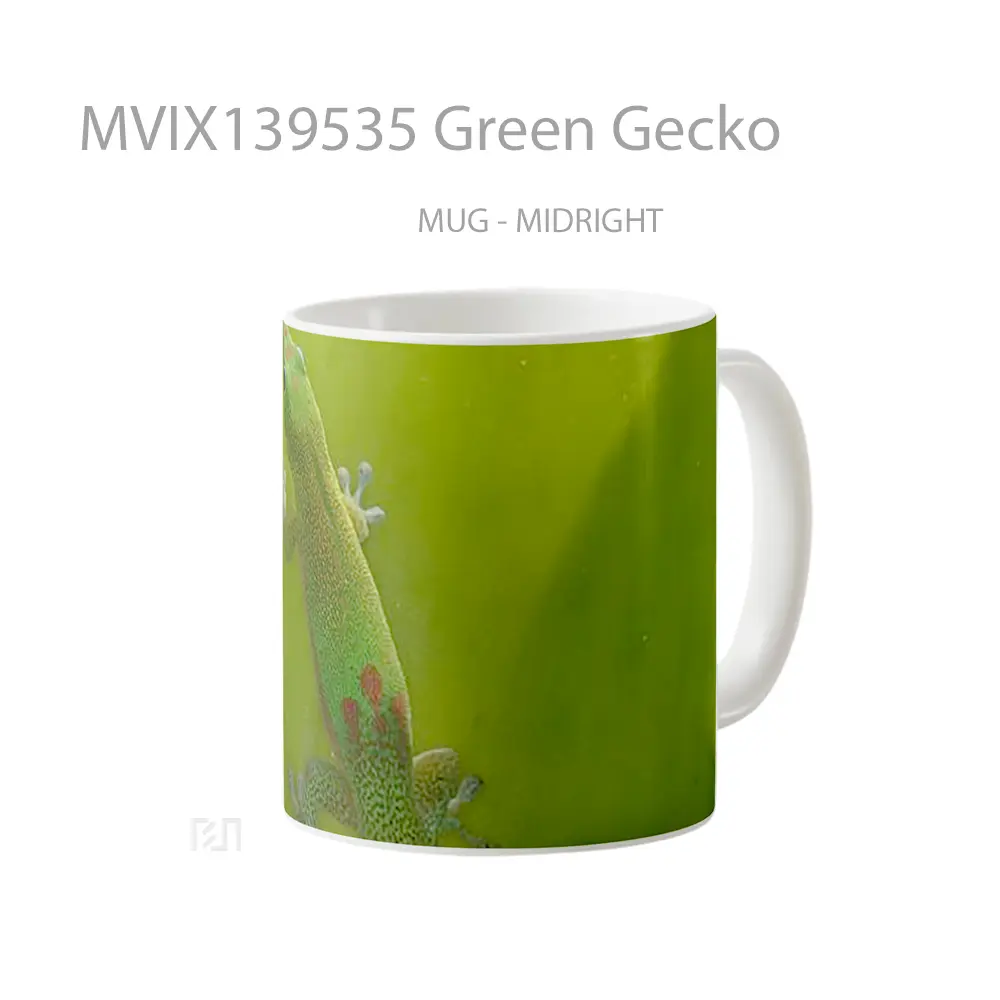 Mug Green Gecko Gelas Keramik Unik - All-side / Desain