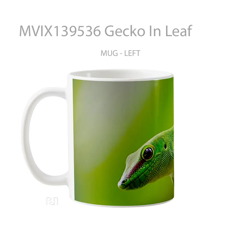 Mug Gecko In Leaf Gelas Keramik Unik - All-side / Desain