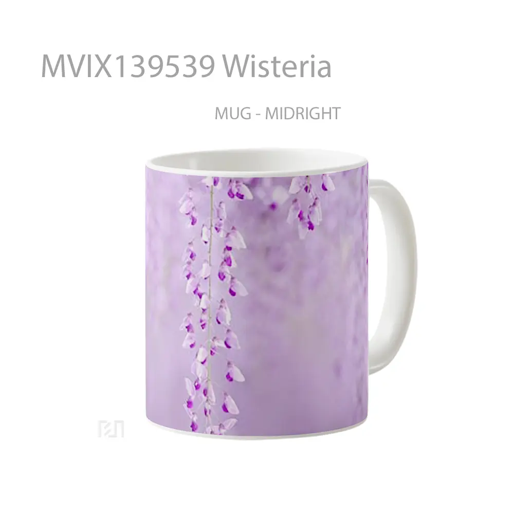 Mug Wisteria Gelas Keramik Unik - All-side / Desain