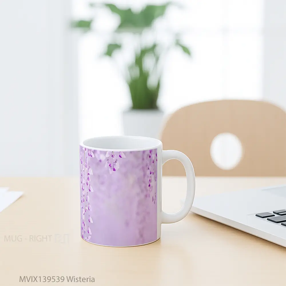 Mug Wisteria Gelas Keramik Unik - All-side / Desain