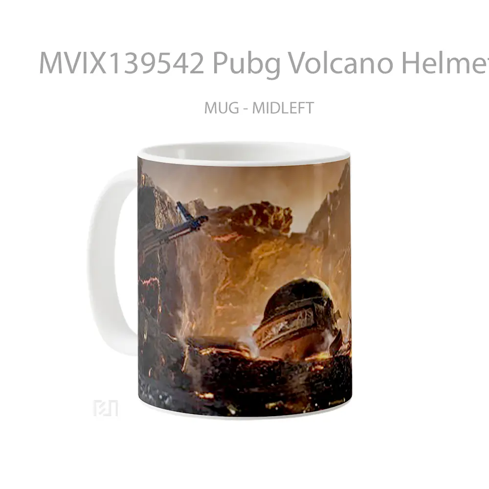 Mug Pubg Volcano Helmet Cangkir Gamer - All-side / Desain