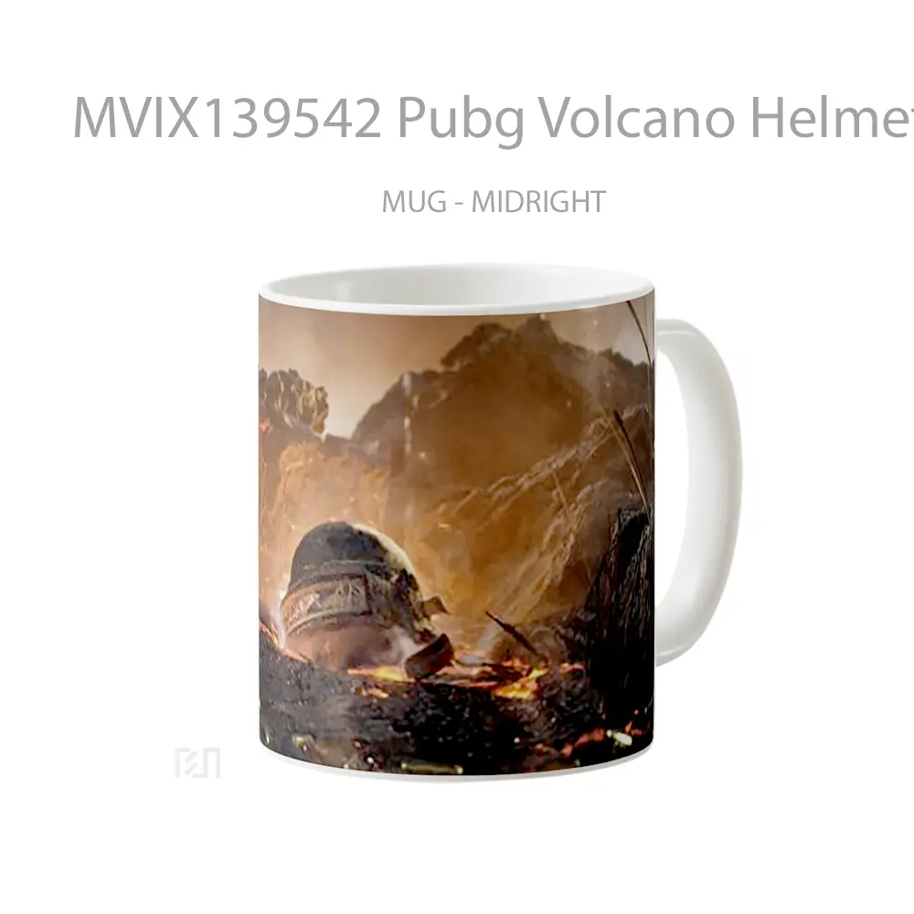 Mug Pubg Volcano Helmet Cangkir Gamer - All-side / Desain