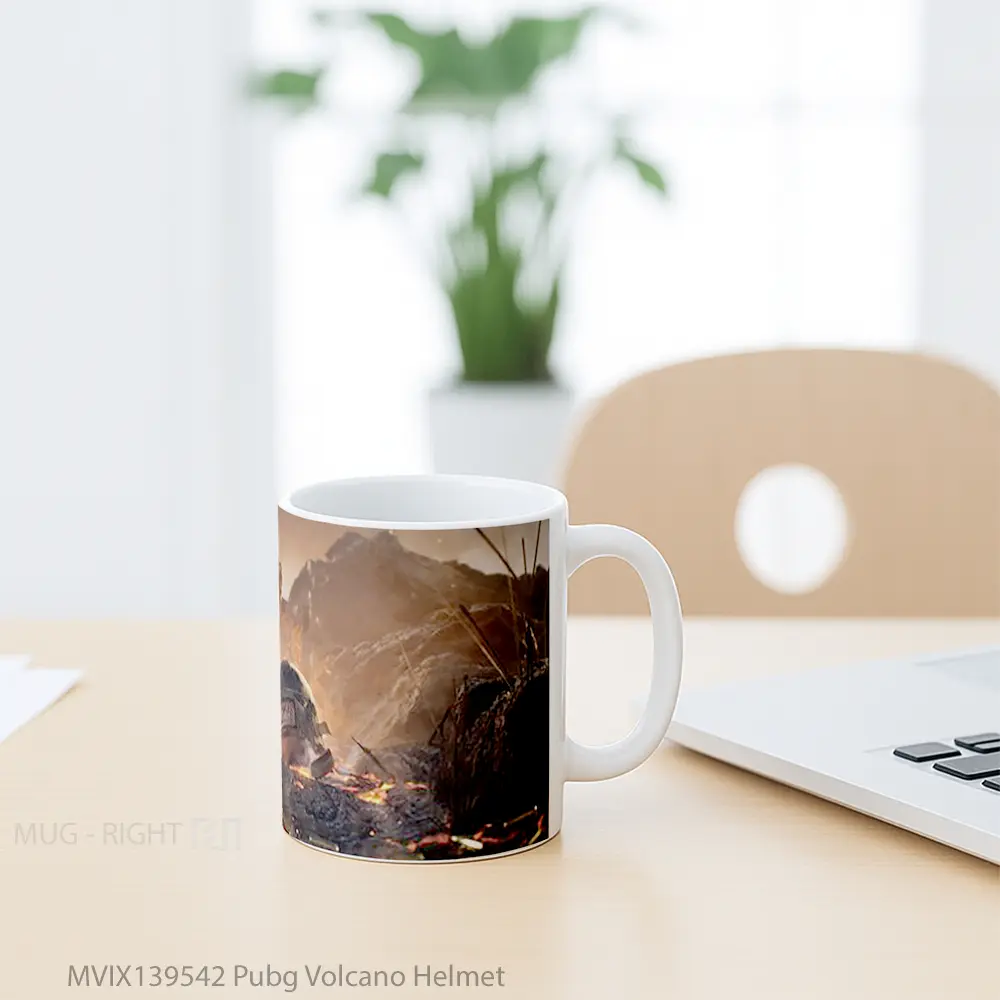 Mug Pubg Volcano Helmet Cangkir Gamer - All-side / Desain