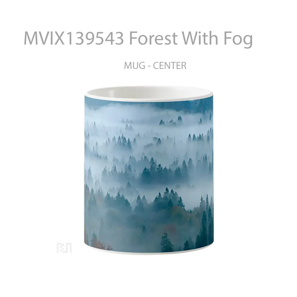 Mug Forest With Fog Gelas Pemandangan Alam