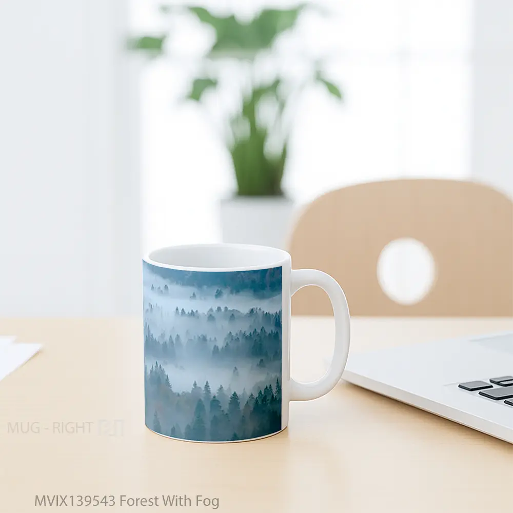 Mug Forest With Fog Gelas Pemandangan Alam - All-side / Desain