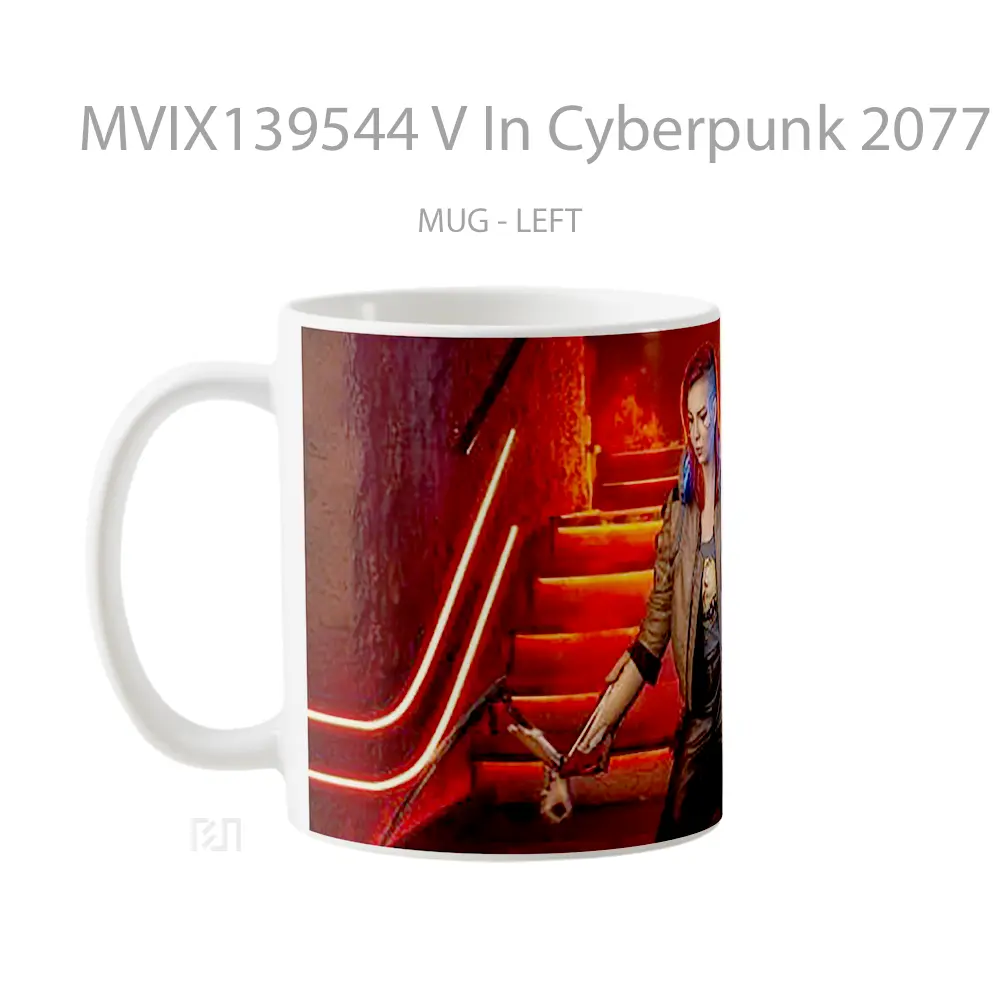 Mug V In Cyberpunk 2077 Cosplay Cangkir Gamer - All-side / Desain