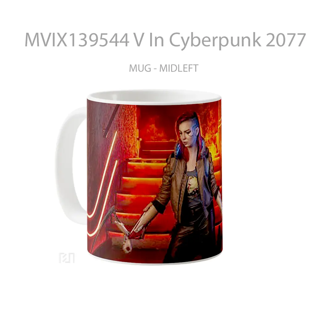 Mug V In Cyberpunk 2077 Cosplay Cangkir Gamer - All-side / Desain