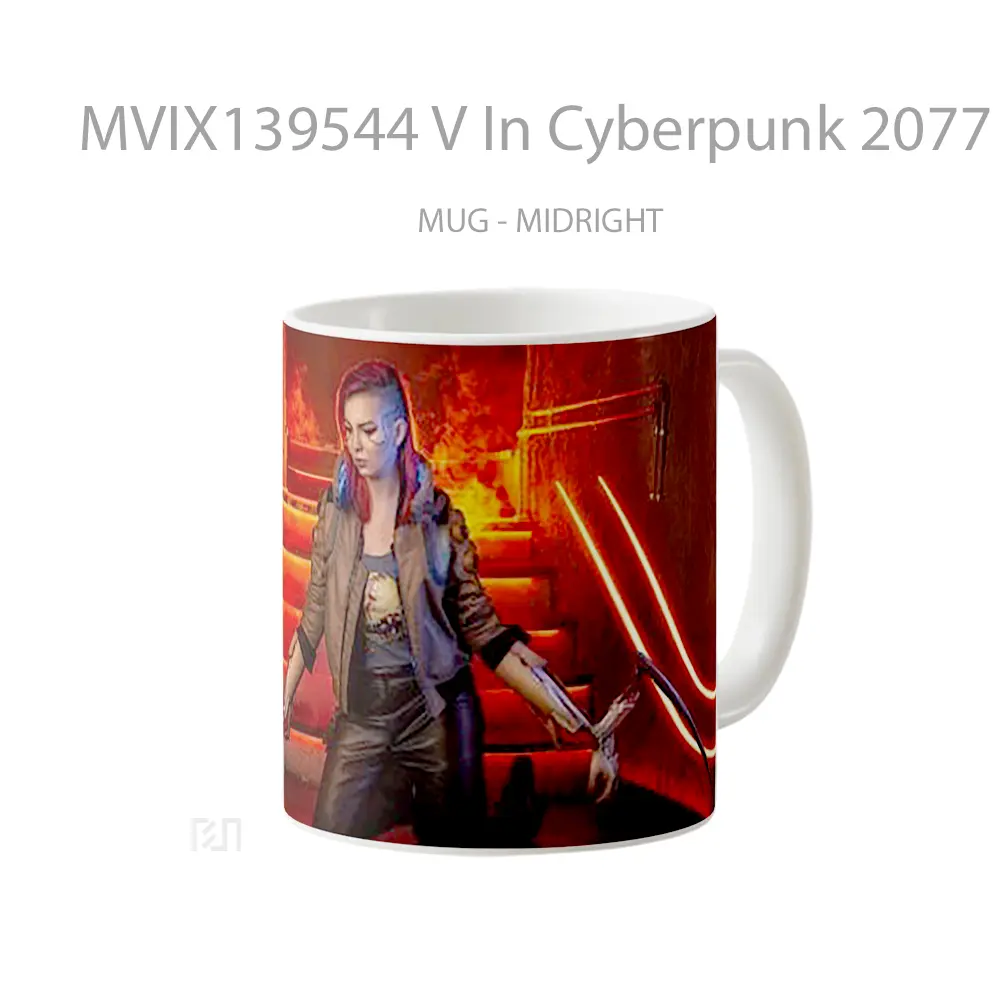 Mug V In Cyberpunk 2077 Cosplay Cangkir Gamer - All-side / Desain