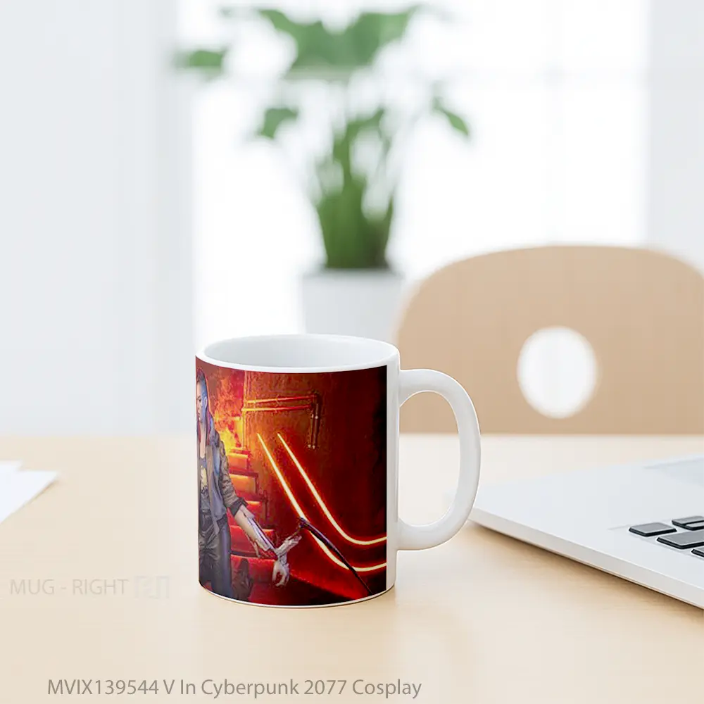 Mug V In Cyberpunk 2077 Cosplay Cangkir Gamer - All-side / Desain