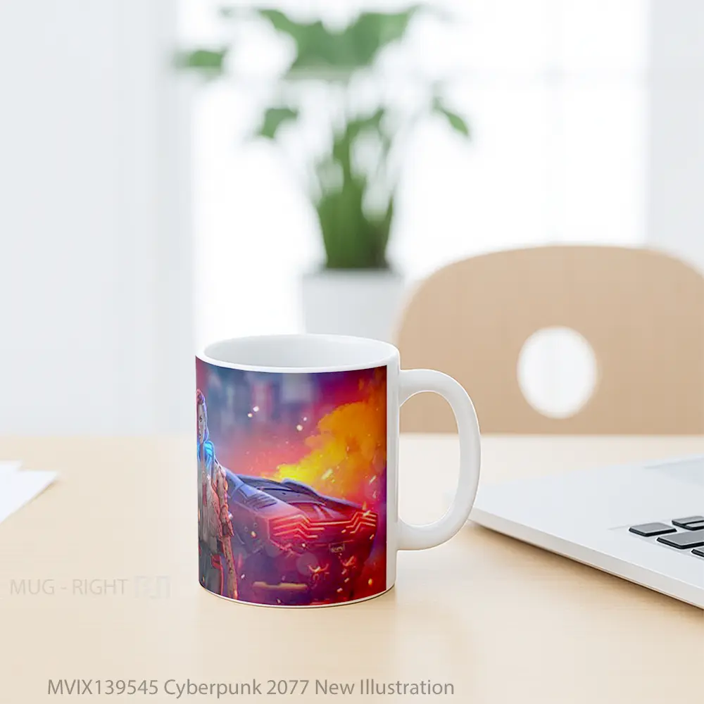 Mug Cyberpunk 2077 New Illustration Cangkir Gamer - All-side / Desain