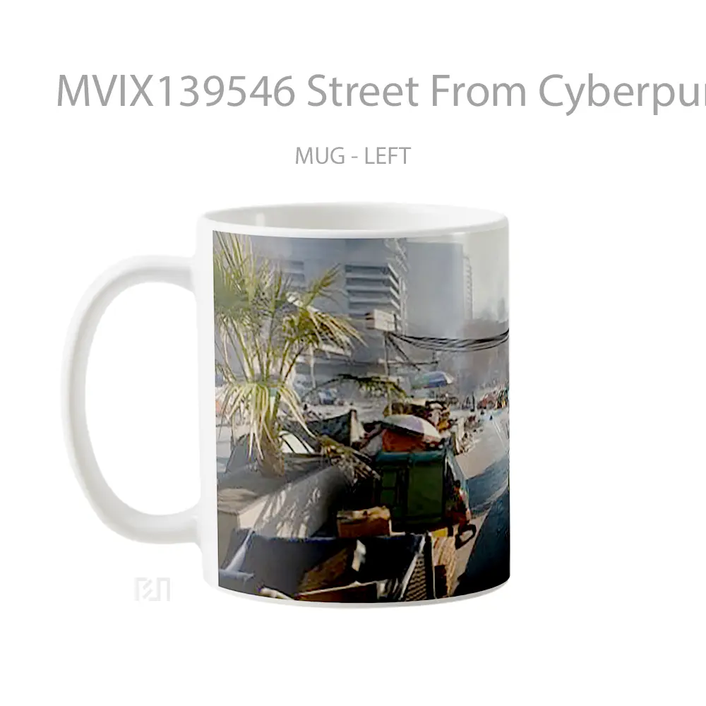 Mug Street From Cyberpunk 2077 Cangkir Gamer - All-side / Desain
