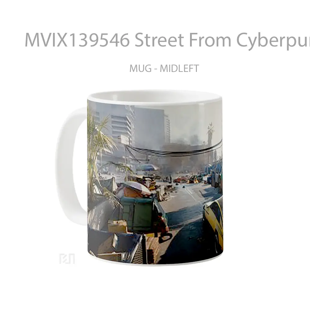 Mug Street From Cyberpunk 2077 Cangkir Gamer - All-side / Desain