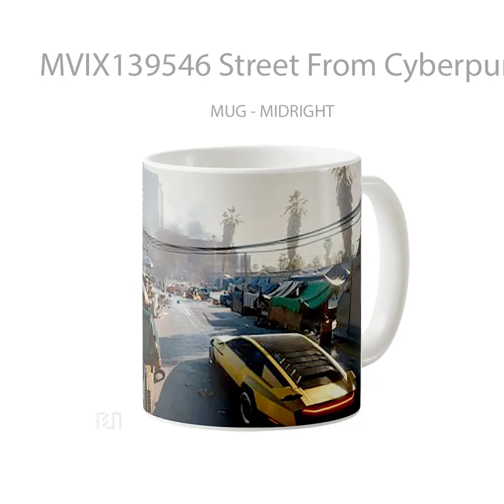 Mug Street From Cyberpunk 2077 Cangkir Gamer - All-side / Desain