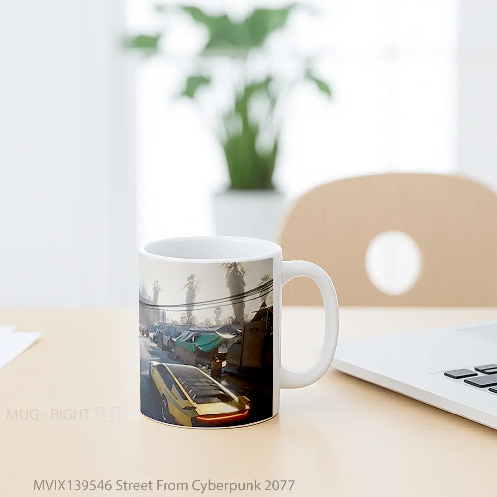 Mug Street From Cyberpunk 2077 Cangkir Gamer - All-side / Desain