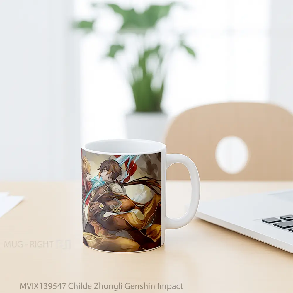 Mug Childe Zhongli Genshin Impact Cangkir Gamer - All-side / Desain