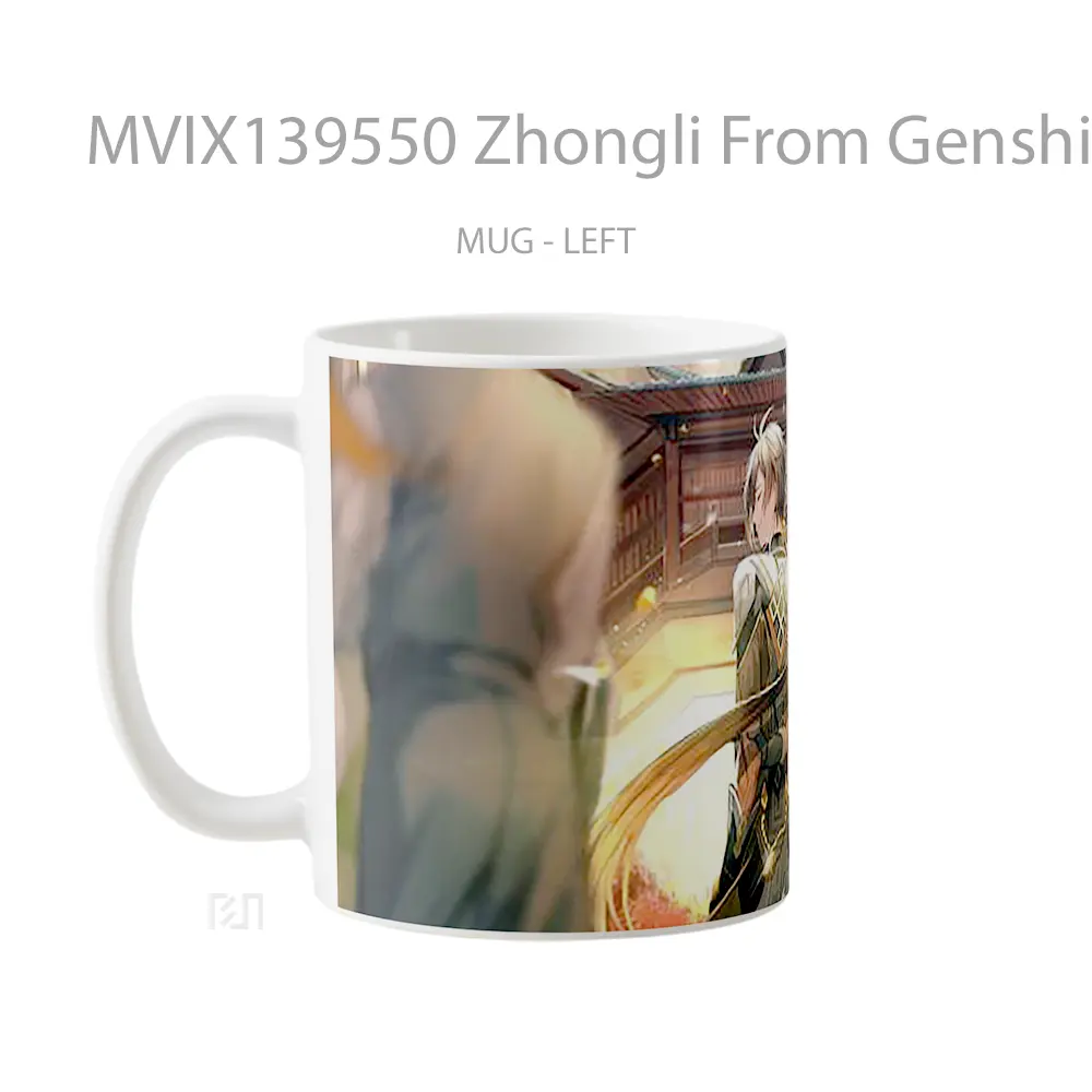 Mug Zhongli From Genshin Impact Cangkir Gamer - All-side / Desain