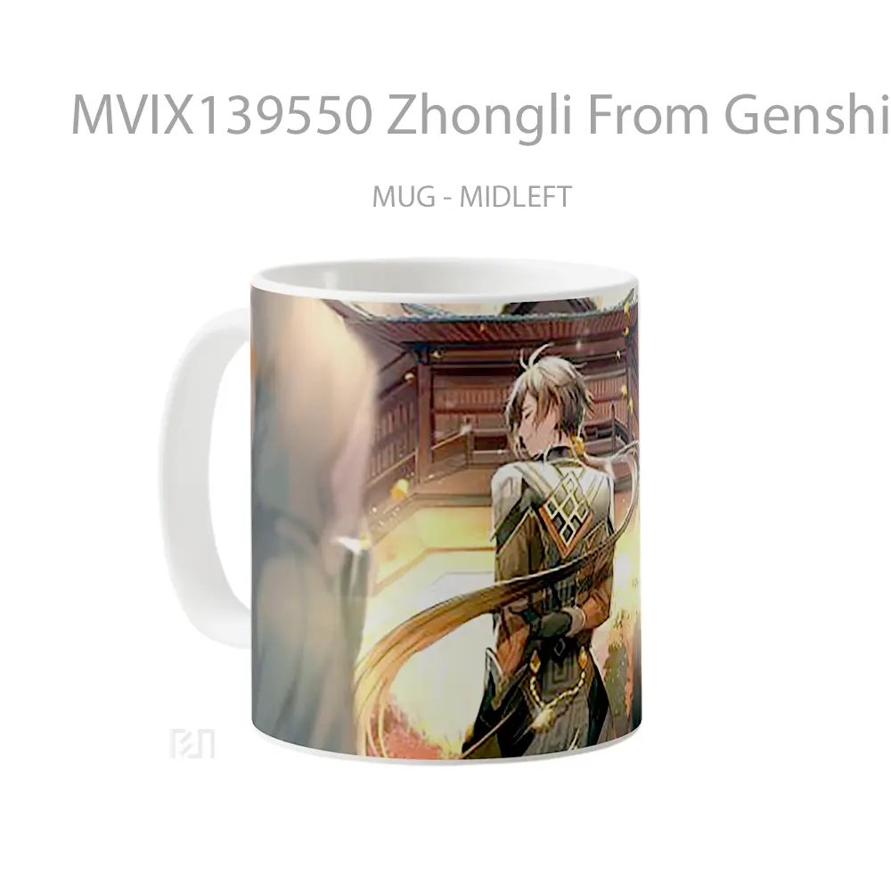 Mug Zhongli From Genshin Impact Cangkir Gamer - All-side / Desain