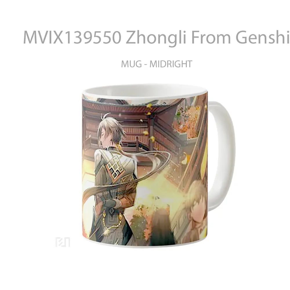 Mug Zhongli From Genshin Impact Cangkir Gamer - All-side / Desain