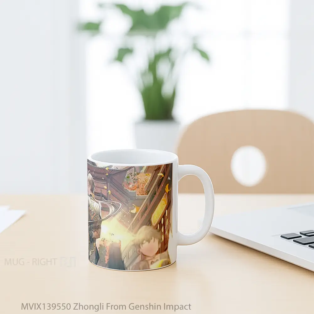 Mug Zhongli From Genshin Impact Cangkir Gamer - All-side / Desain