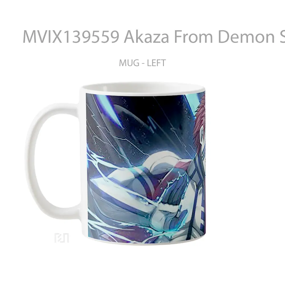 Mug Akaza From Demon Slayer V4 Cangkir Anime - All-side / Desain
