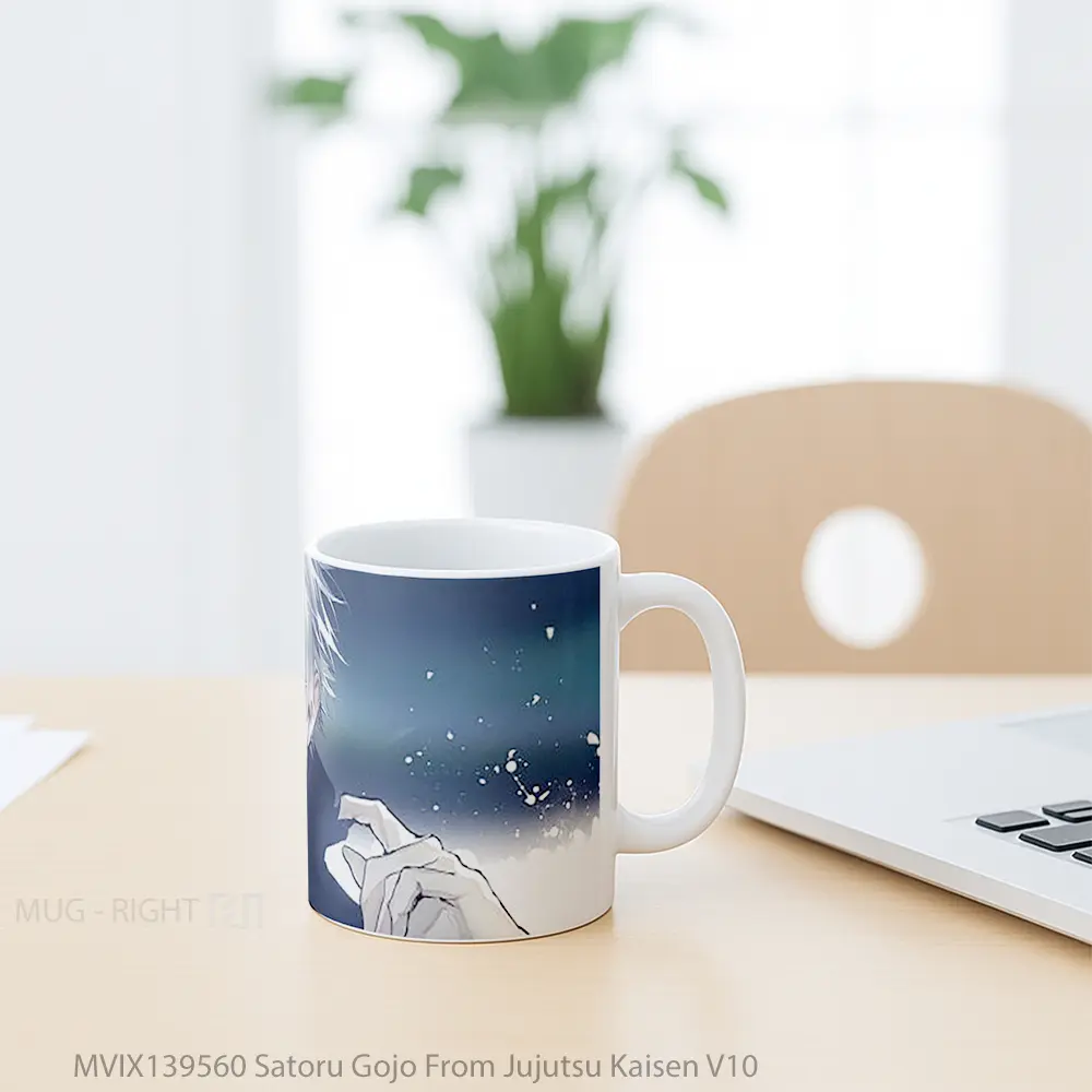 Mug Satoru Gojo From Jujutsu Kaisen V10 Gelas Keramik Unik - All-side / Desain