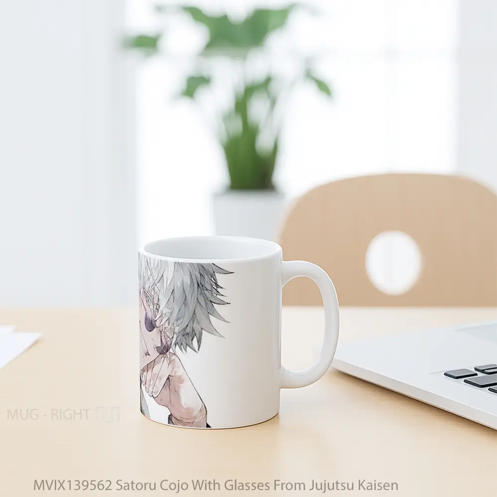 Mug Satoru Cojo With Glasses From Jujutsu Kaisen Gelas Keramik Unik - All-side / Desain