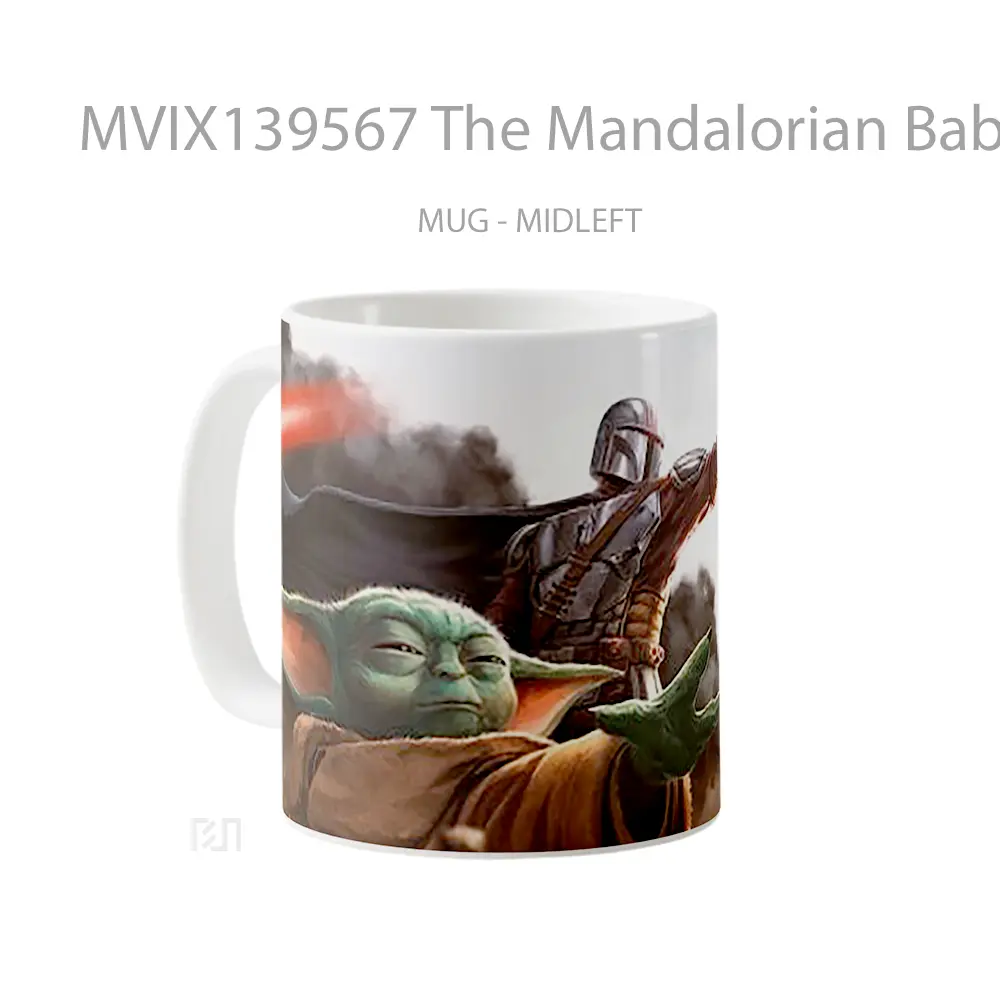 Mug The Mandalorian Baby Yoda Grogu Gelas Star Wars - All-side / Desain