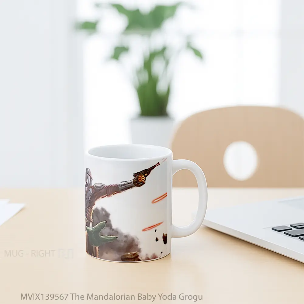 Mug The Mandalorian Baby Yoda Grogu Gelas Star Wars - All-side / Desain