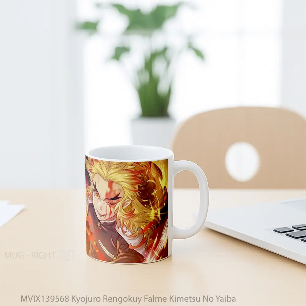 Mug Kyojuro Rengokuy Falme Kimetsu No Yaiba Cangkir Anime - All-side / Desain