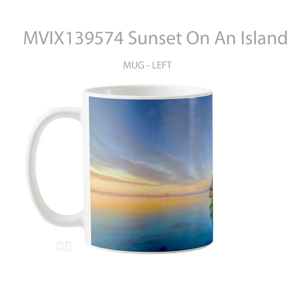 Mug Sunset On An Island Gelas Pemandangan Alam - All-side / Desain