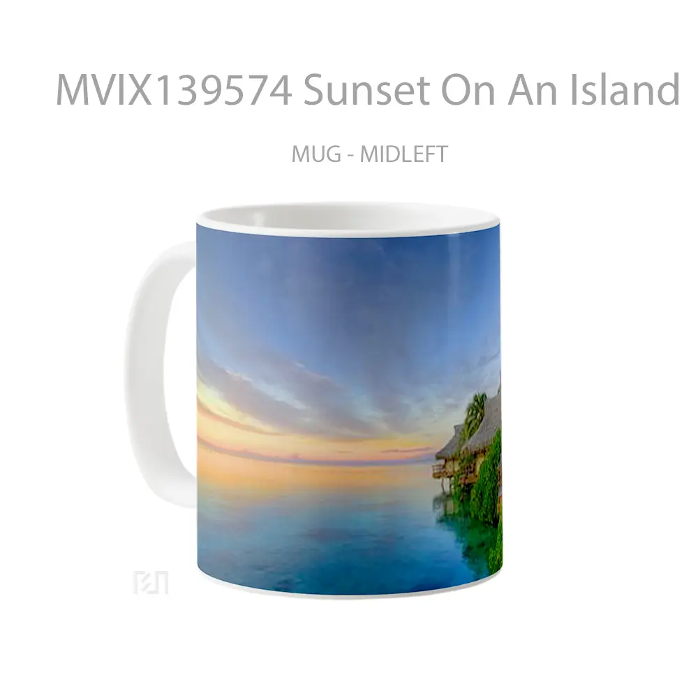 Mug Sunset On An Island Gelas Pemandangan Alam - All-side / Desain