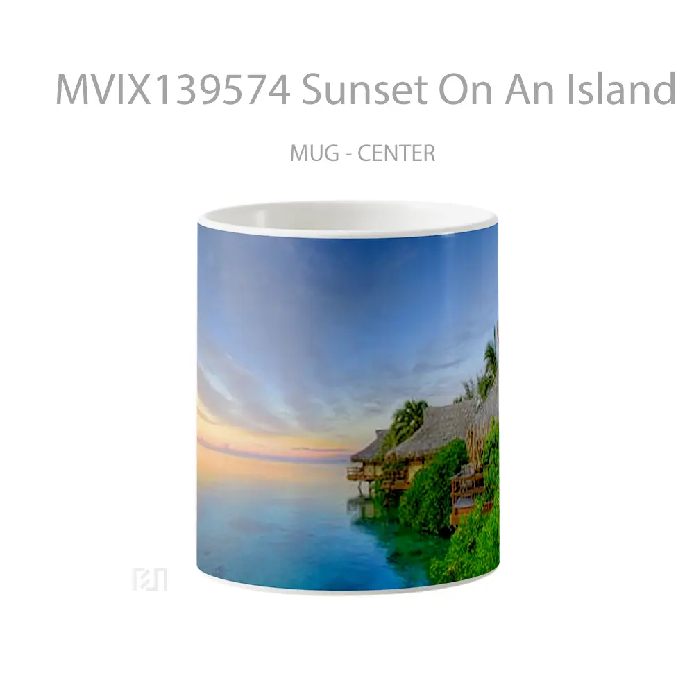 Mug Sunset On An Island Gelas Pemandangan Alam