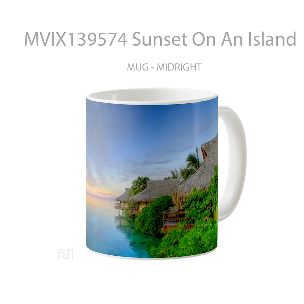Mug Sunset On An Island Gelas Pemandangan Alam - All-side / Desain