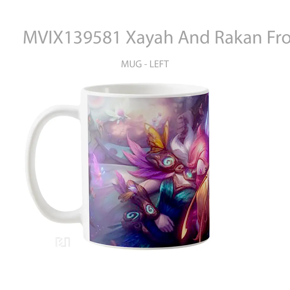Mug Xayah And Rakan From League Of Legends Cangkir Gamer - All-side / Desain