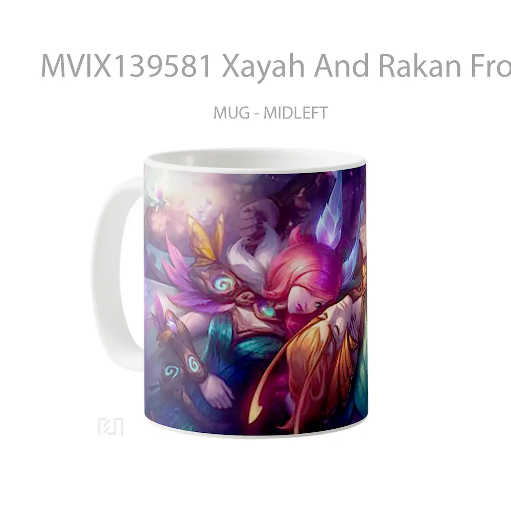 Mug Xayah And Rakan From League Of Legends Cangkir Gamer - All-side / Desain