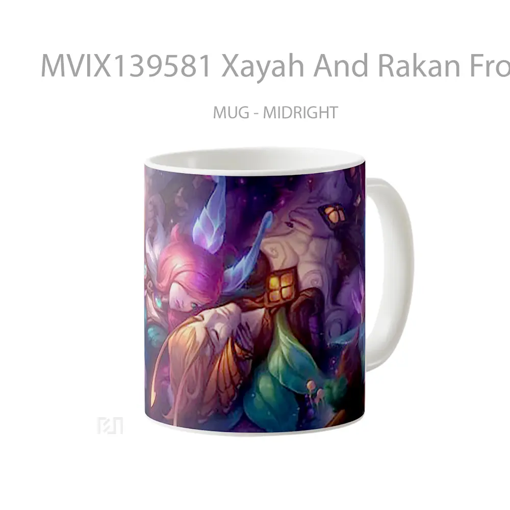 Mug Xayah And Rakan From League Of Legends Cangkir Gamer - All-side / Desain