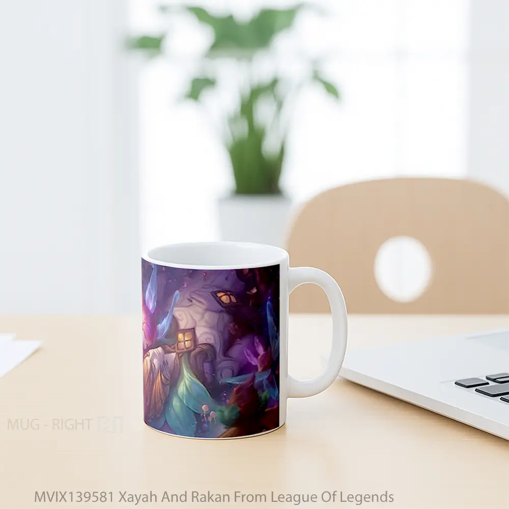 Mug Xayah And Rakan From League Of Legends Cangkir Gamer - All-side / Desain