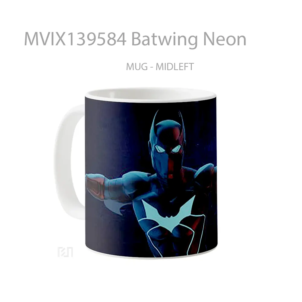 Mug Batwing Neon Gelas Keramik Unik - All-side / Desain