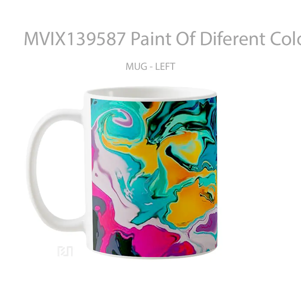 Mug Paint Of Diferent Colors Gelas Keramik Unik - All-side / Desain