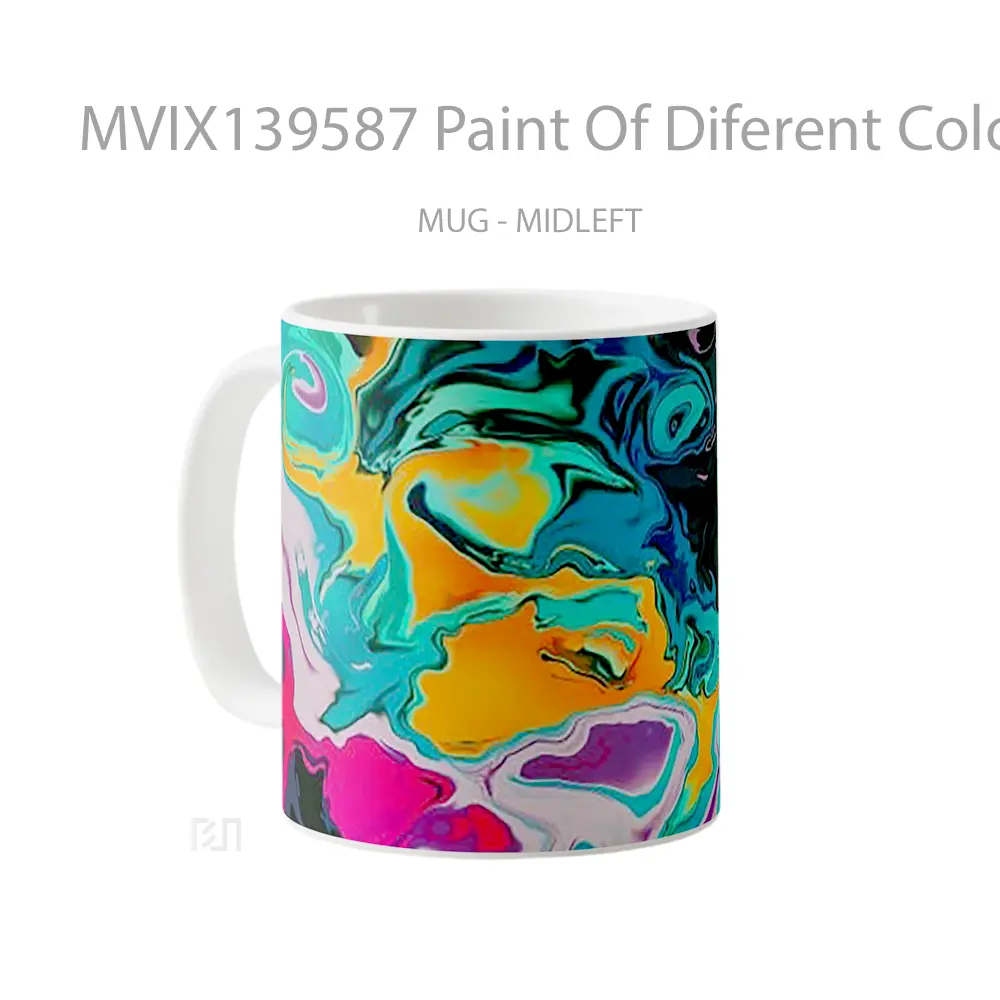 Mug Paint Of Diferent Colors Gelas Keramik Unik - All-side / Desain