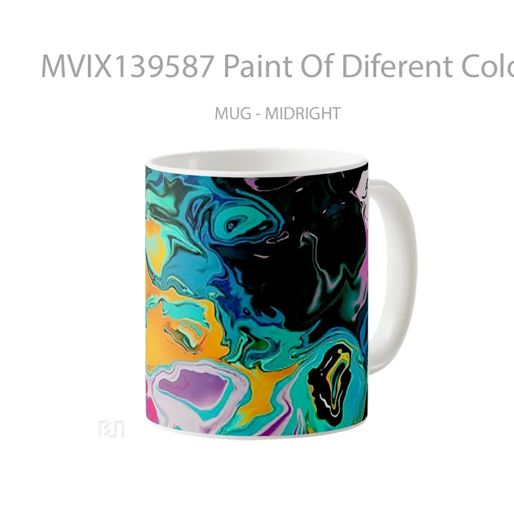 Mug Paint Of Diferent Colors Gelas Keramik Unik - All-side / Desain