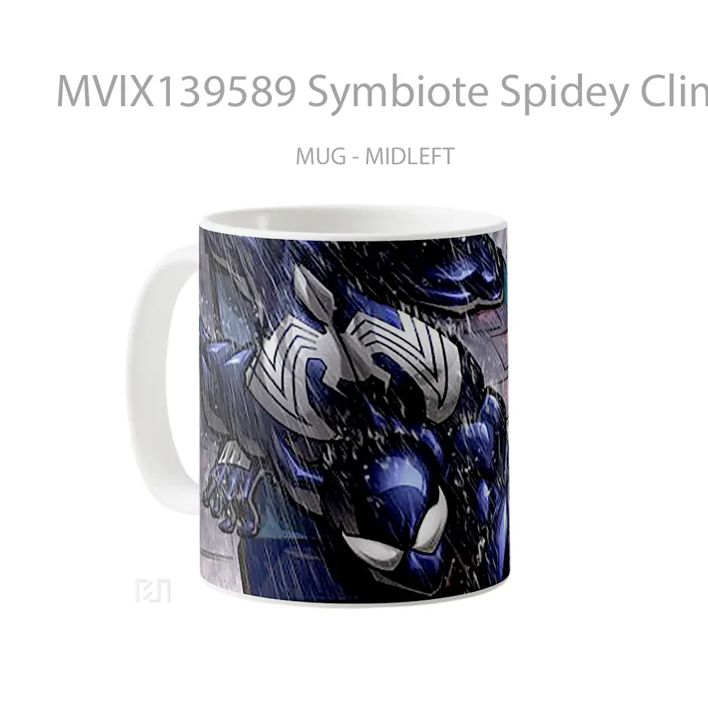 Mug Symbiote Spidey Climbing Wall Gelas Keramik Unik - All-side / Desain