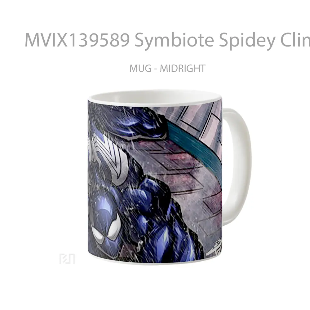 Mug Symbiote Spidey Climbing Wall Gelas Keramik Unik - All-side / Desain