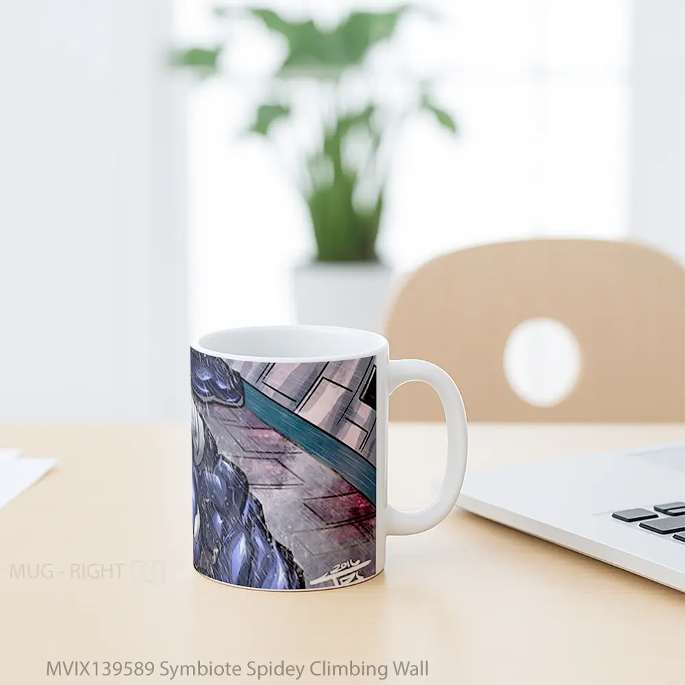 Mug Symbiote Spidey Climbing Wall Gelas Keramik Unik - All-side / Desain