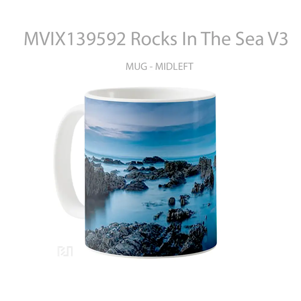 Mug Rocks In The Sea V3 Gelas Pemandangan Alam - All-side / Desain